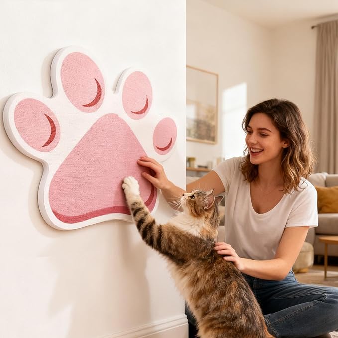 Cat Wall Scratcher | Self-Adhesive Flexible Funny - Cat Scratch Pad Cute Wall Decor | for Climbing Indoor Pet Couch Bed Carpet Door Floor Home Decor Protection