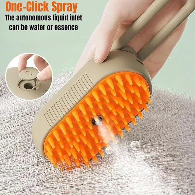 Pet Steam Grooming Brush, Cat and Dog Comb, 3-in-1 Steam Brush for Grooming, Massage, Cleaning, Multifunctional Pet Hair Removal Comb