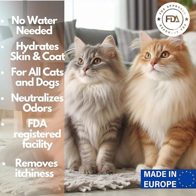 Cat Dry Shampoo Powder (2 Pack) with Lavender and Rosemary for Cats 5.29 fl. oz| Grooming for Cat | Kitten Sensitive Skin | Cleansing and Moisturizing Perfume and Talc Free (2)