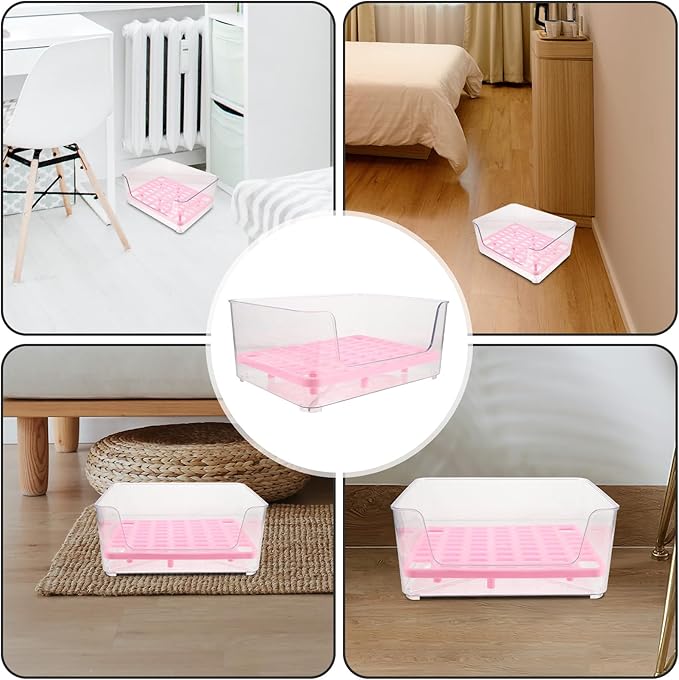Alipis Acrylic Raised Cat Litter Box Medium with Anti-Splash Design, Puppy and Kitten Toilet Potty for Indoor Pet Housebreaking