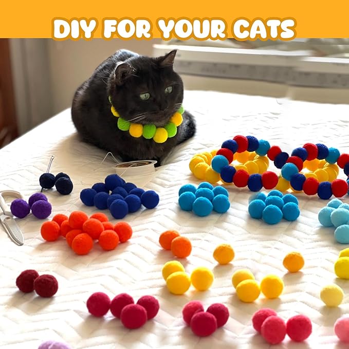 TEAWOO 100PCS Cat Ball Toys with 2 Launchers Set, Funny Interactive Cat Toys for Indoor Cats, Adult Cats & Kitten Toys