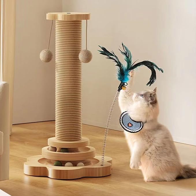 Kitten Furniture Bed Post Kitten Scratcher Toy for Pet Indoor Play Scratcher Sisal Scratch