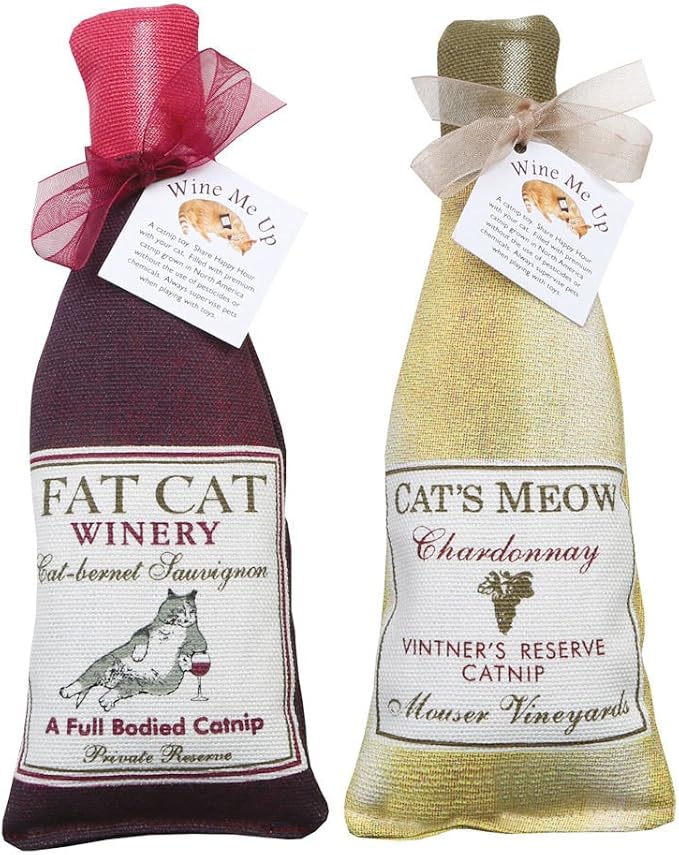 Alice's Cottage Wine Me Up Fun Catnip Toys - Wine Bottle Shaped