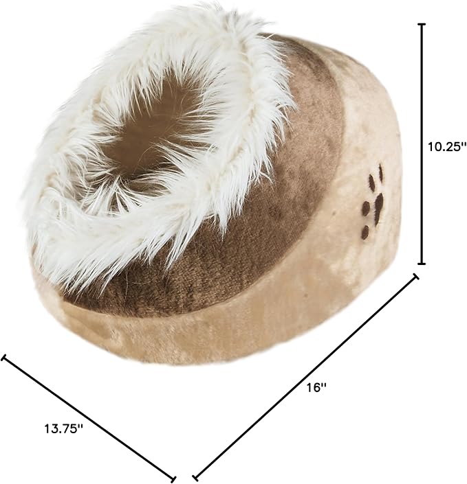 Trixie Minou Cuddly Cave Cat Bed with Removable Cushion, Non-Skid Bottom,Beige/Brown, Medium