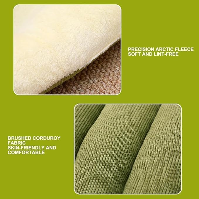 Removable and Washable Winter Closed-Off Cat Bed, Cutypet Winter Cave, Warm Foldable Secure Pet Nest for Indoor Cats & Small Dogs, Comfor Plush Snuggle Hut for Kitty, Puppy, Pets (Corduroy-White,L)