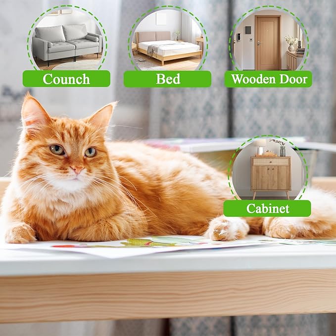 Cat Scratch Furniture Protector, 20-Pack Anti-Scratch Couch Protector from Cat Claws, Specially Designed for Leather Furniture, Easy to Remove, No Pins