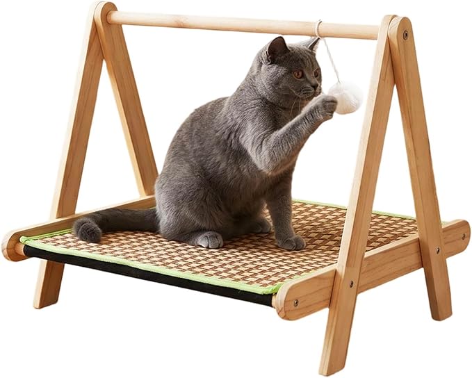 Cat Scratching Bed - Pet Lounger with Teaser Ball, Durable Scratch Pad and Resting, Cat Furniture | Engaging Play Exercise Climbing Sleeping Center for Indoor Outdoor Cats