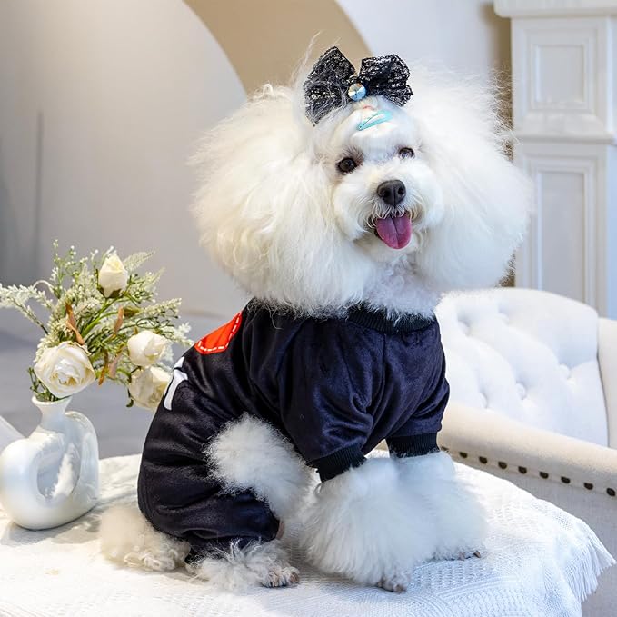 CuteBone Dog Halloween Pajamas Puppy Onesies Small Dogs Soft Pjs Coat Cat Apparel Comfy Pet Christmas Clothes Outfit Doggie Bodysuit P297M