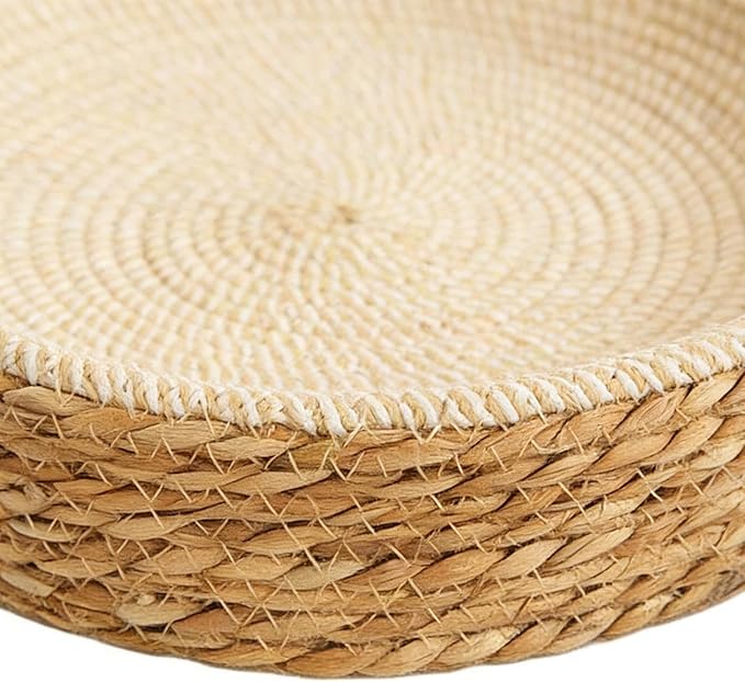 Cat Scratcher Bowl – Woven Kitten Bed | Breathable Hand-Woven Cotton Rope Cat Bed with Kitten Ear Design, Doubles As Scratcher for Play Exercise Enrichment Nail Trimming Paw Care and Safe Furniture