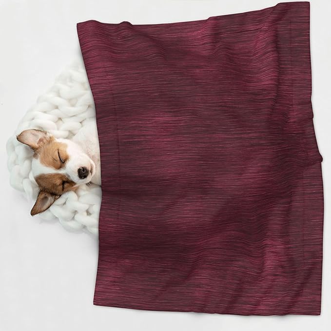 Cat Dog Blanket Burgundy Metal with Subtle Shine Lines Ultra Soft Warming Mat for Indoor Pet Beds Furniture 27.6 X 19.7inch