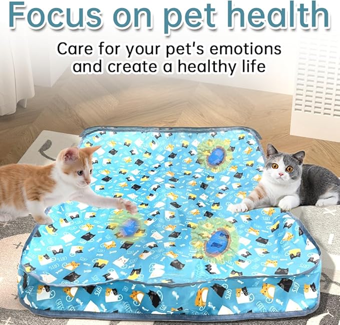 Interactive Cat Toys Ball - Motion Activated Fast Rolling in Pouch, Hide and Seek Catching Game, USB Rechargeable Moving Chaser for Indoor Cats & Kittens