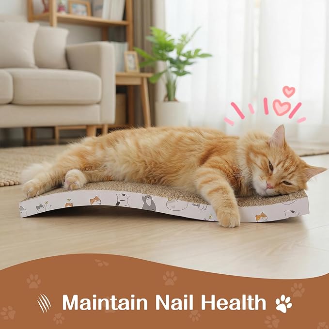 16pcs Small Cat Scratching Cardboard Bulk 13.4x6x0.8 Inch Durable Cat Scratch Pad Reversible Cardboard Safe for Indoor Kitten Shelter Stray Kitten Sleep Biting Play and Grind Claws(Wavy)