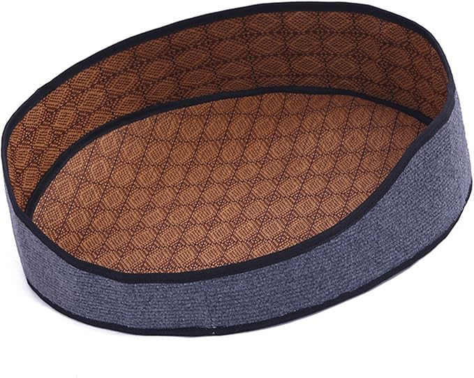 AYNEFY Cat Supplies Cat Bed Furniture Vine Woven Cat Dog Summer Mat with Removable Cooler for Indoor and Outdoor Use Pet Cooling Bed Washable Comfortable Cat Supplies (Dark Gray)