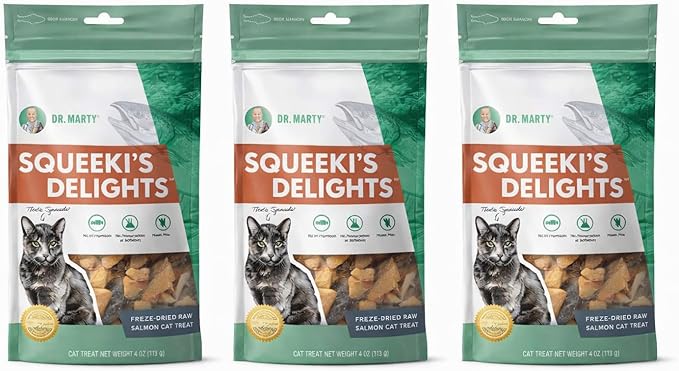 Raw Salmon Cat Treats by Dr. Marty, Freeze-Dried, 4oz, 3-pack