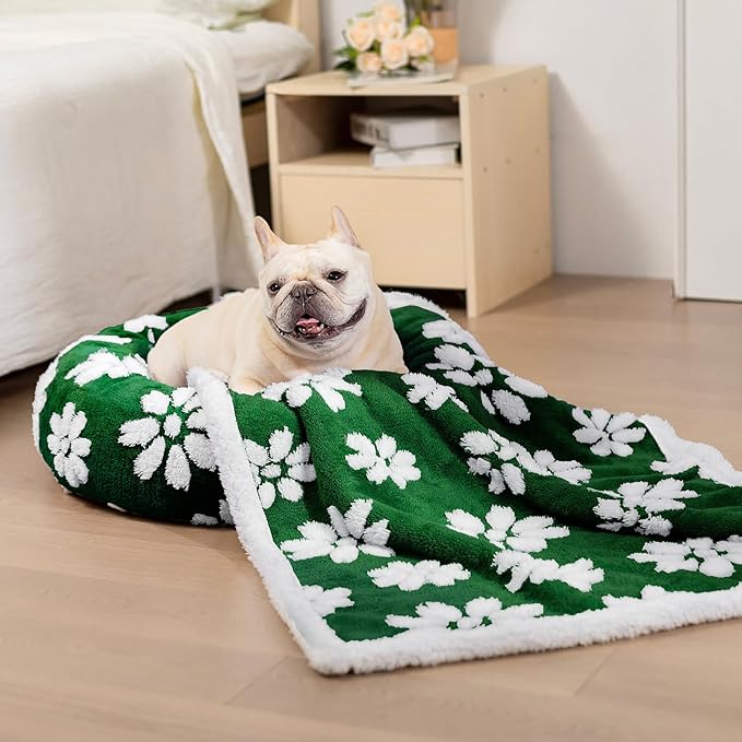 Donut Dog Beds for Small Dogs, Calming Round Cat Beds for Indoor Cats, Cute 3D Textured Flower Pet Bed with Removable Washable Cover and Anti-Slip Bottom(Green,23")