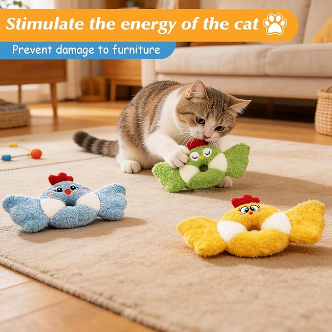 ETEKYER Cat Toys Bird, Crinkly Catnip Toys for Cats Soft and Durable, Interactive Indoor Cat Nip Kitten Kicker, Promotes Kitty Exercise