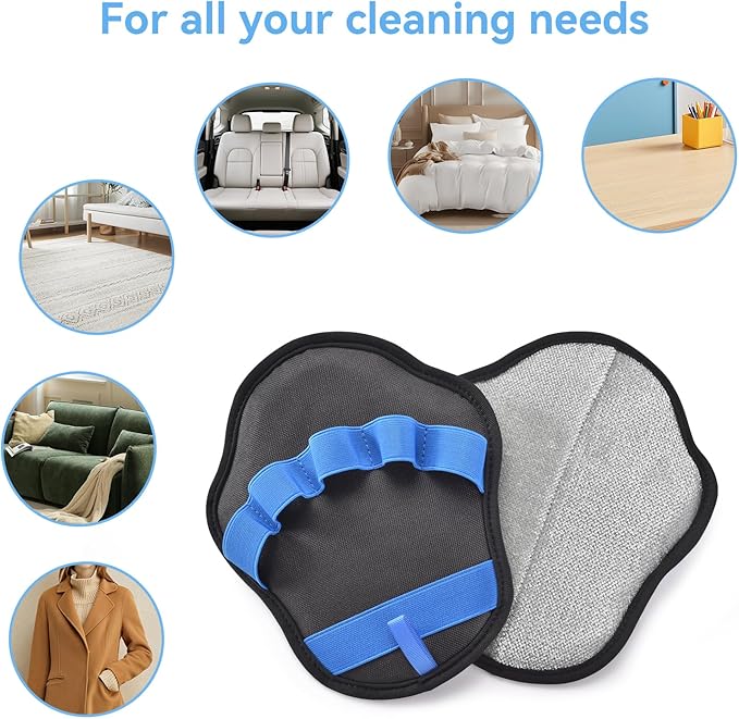 AstraLoom Pet Hair Removal Gloves for Dogs & Cats, 2026 Newly Upgraded Five-Finger Reusable Electrostatic Pet Hair Glove, Pet Hair Remover Tool for Sofa, Bed,Carpet, Clothing and Car Seat (2)