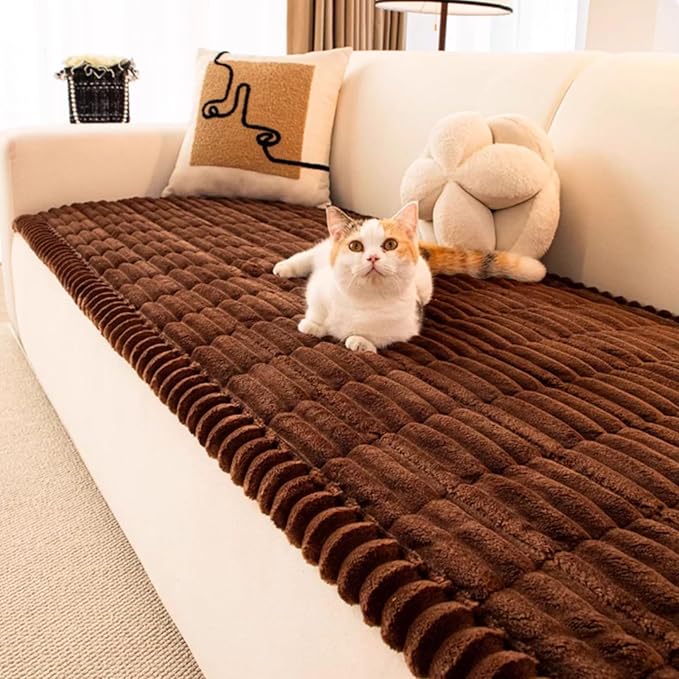 Anti-Slip Sofa Cushion, Washable Couch Cover Cat Mat Pet Pad Blanket for Furniture Protector Customizable Sofa Slipcover Pets Friendly(70x320cm(28x126inch), Dark Gray)