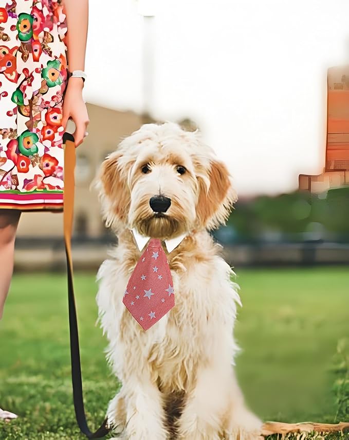 Cat tie and Dog tie Clothing, can be Adjusted According to the Neck Circumference of Pets, is Definitely the Most Handsome pet for Birthday Parties,Weddings, Photography. (Pink, Large)