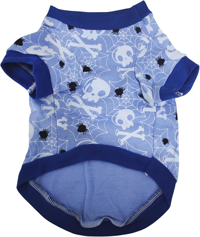 Petitebella Black Skull Face Puppy Dog Shirt (Bones, Small)