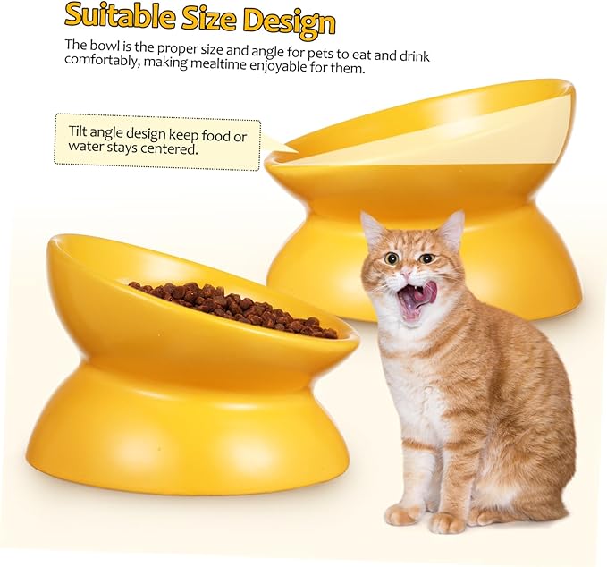 ibasenice Elevated Ceramic Cat Bowl Stylish Design for Pet Feeding and Watering Comfortable Height for Easy Access Versatile Use for Cats and Dogs