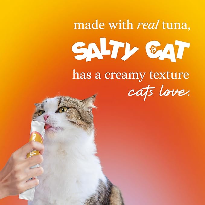 Salty Cat Happy Tummy Natural Tuna & Chicken Functional Tube Treats for Cats (12 Packs)