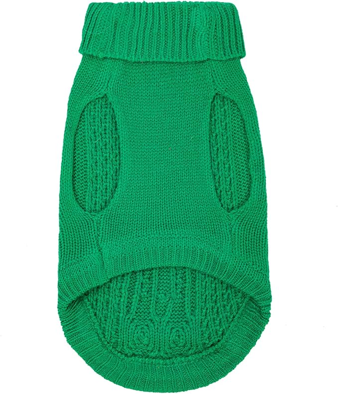 Stretchy Cat Sweater - 17 Colors & 6 Sizes | Snug Winter-Ready Knit for Boy/Girl Cats & Kittens(Dark Green, Large)