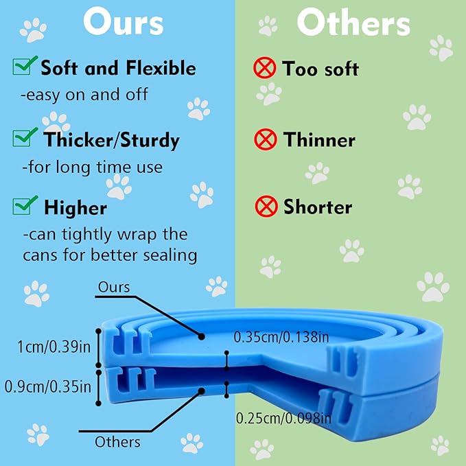 Comtim Pet Food Can Cover Silicone Can Lids for Dog and Cat Food(Universal Size,One fit 3 Standard Size Food Cans),Green and Orange