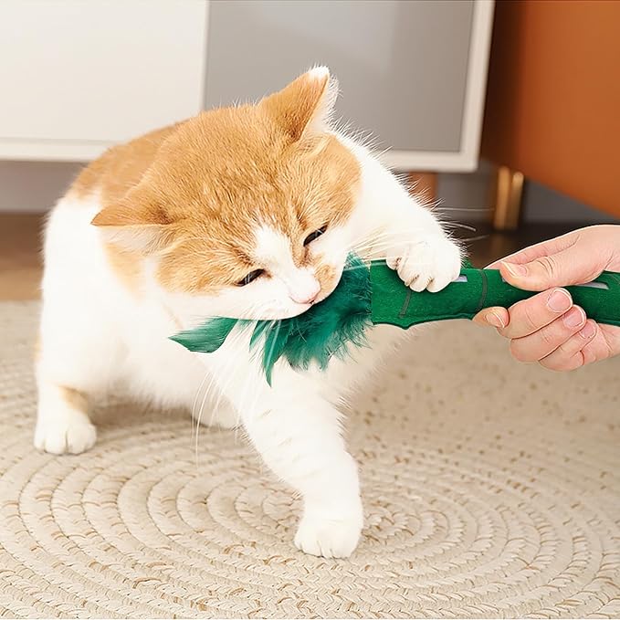 Andiker Catnip Toy for Cats, Cute Bamboo Shapes with Soft PP Cotton Bite-Resistant Cat Chew Toy with Catnip and Crinkle Paper Entertaining Interactive Cat Toy for Indoor Cats and Kitten (Bamboo)
