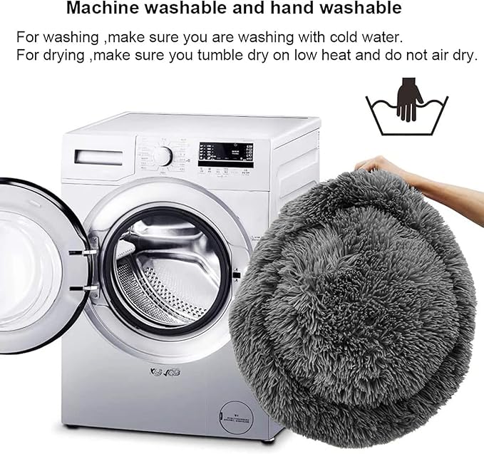 Dog Bed for Medium Large Dogs, 36 inch Calming Dogs Bed, Washable-Round Cozy Soft Pet Bed for Puppy and Kitten with Slip-Resistant Bottom