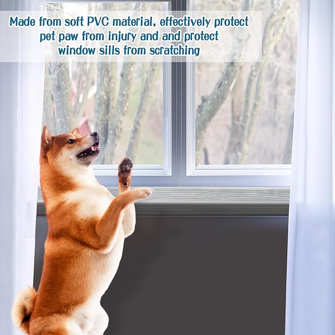 2 Rolls Window Sill Protector from Dog Cat Scratching - 5.5 Inch x 6.6 Feet Cuttable Rubber Door Furniture Edge Protector from Dog and Cat Claw Scratching Chewing Slobbering on Window Sills