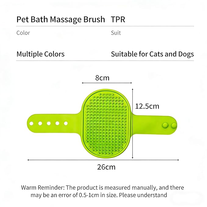 5-Pack Cat Self Groomer Brush with Adjustable Strap, Soft TPR Massage Grooming Pad with 297 Rounded Teeth, Fits 1.38-2.17in (35-55mm) Posts, Easy to Clean, Green