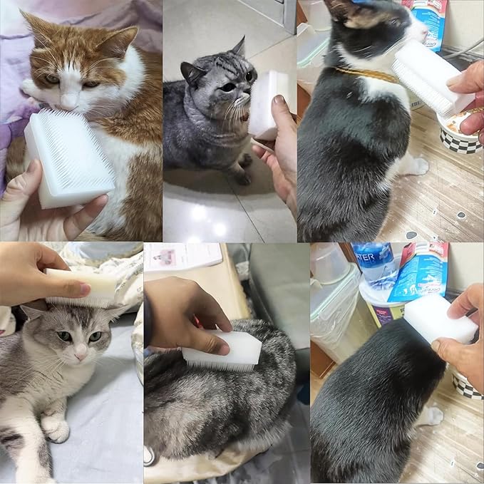 3 Pack Cat Grooming Brush Cat Bath Brush with Gentle Bristle Comforty Massage Brushes Double-Sided Cats Tongue Brushes for Old and Young Sensitive Cats Licking Pet Calming Enhancing Intimacy
