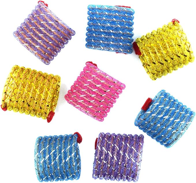 IUHKBH Cat Springs, 4 PCS Colorful Coil Spring Action Cat Toy Stretchable Kitten Kicker, Safe Kitten Stuff for All Breed Sizes