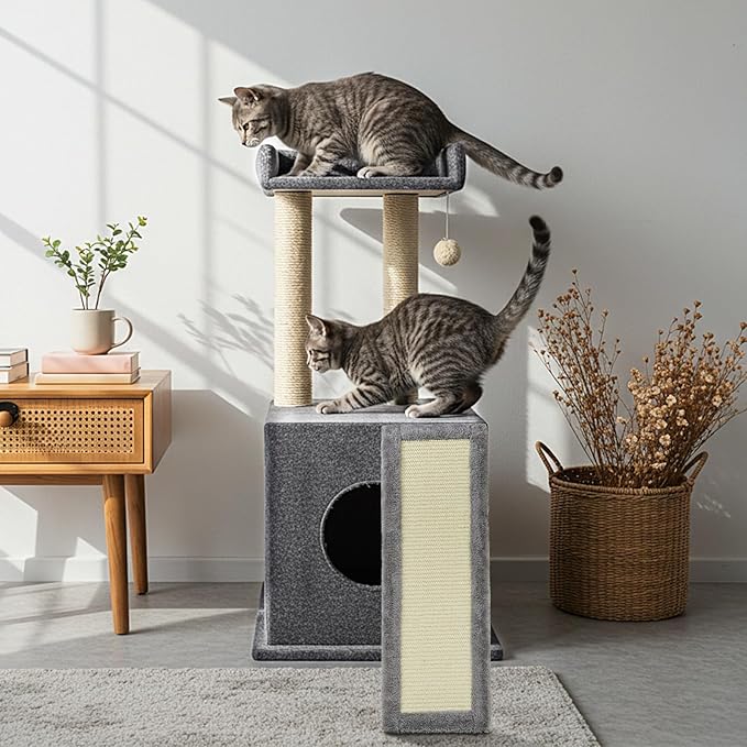 Dansydaisy Cat Tree Replacement Parts 23.8 x 8.5 Inch Cat Tree Tower Accessories Sisal Ladder Scratching Board Kitty Scratcher Refill Board Furniture Parts for DIY Indoor Kitten Condo Activity Center
