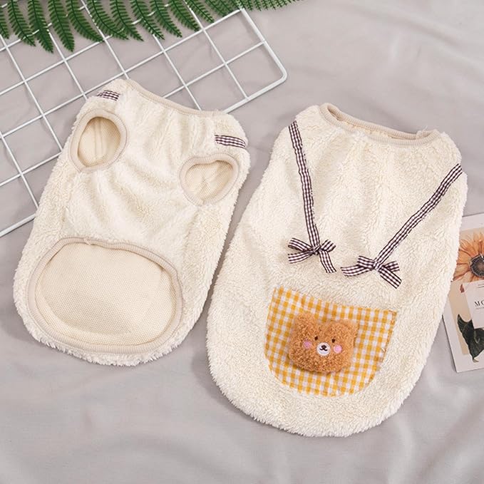 Cute Cat Clothes Kitten Sweater Dog Puppy Clothes Pet Apparel Bear Pattern Sleeveless Vest Outfit