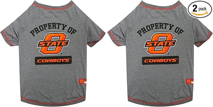 NCAA Oklahoma State Cowboys Dog T-Shirt, X-Small (Pack of 2)