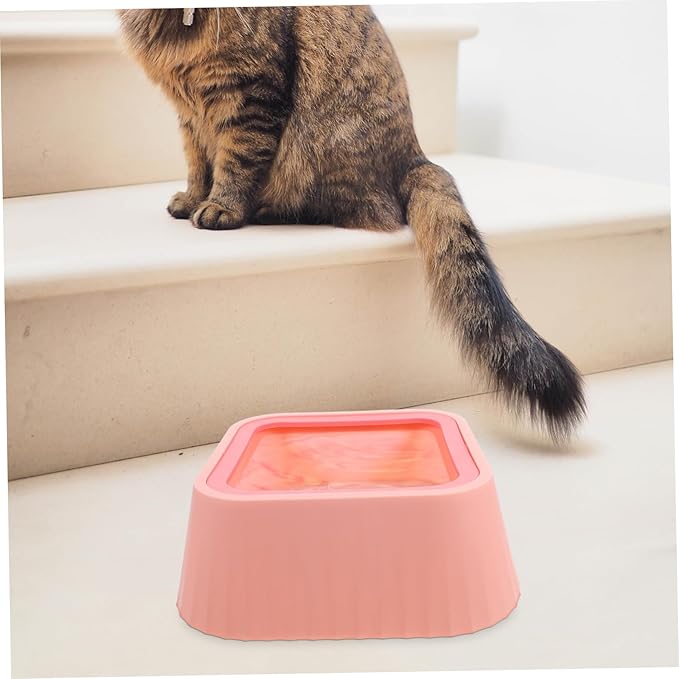 POPETPOP Cat and Dog Water Bowl No Spill Splash Floating Design Abs Material for Cats Small Dogs Puppy Water Bowl