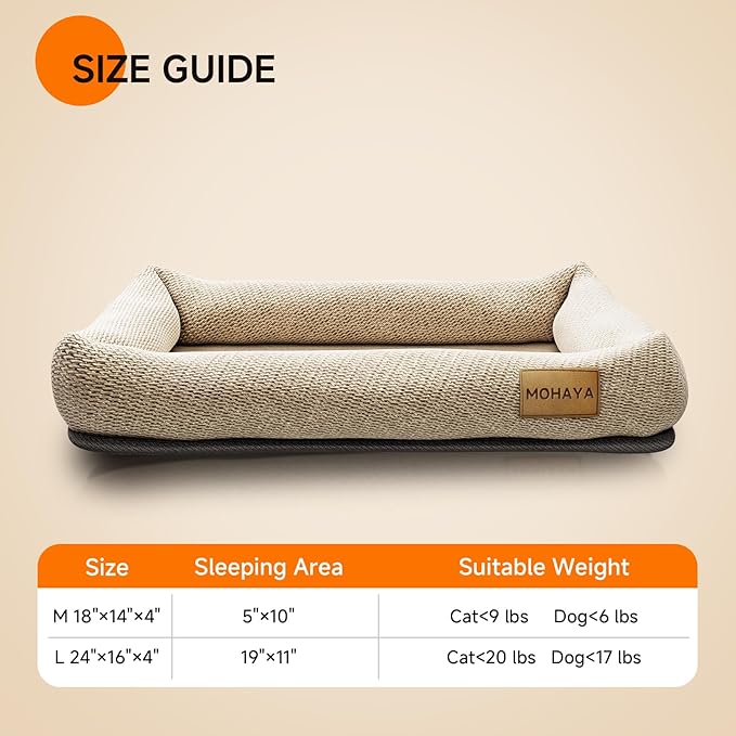 MOHAYA 2-in-1 Pet Bed-M & Scratch Pad for Cats and Dogs – Breathable Jute & Cotton Dual-Layer Design, Durable Eco-Friendly Cat Lounger & Dog Bed with Cooling Comfort for Summer – Washable, Non-Slip