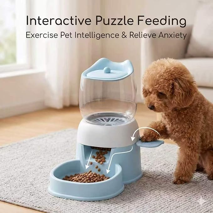 Cat Food Dispenser, Cat Feeder, Cat Feeder and Water Dispenser Automatic Pet Food Dispenser (2s)