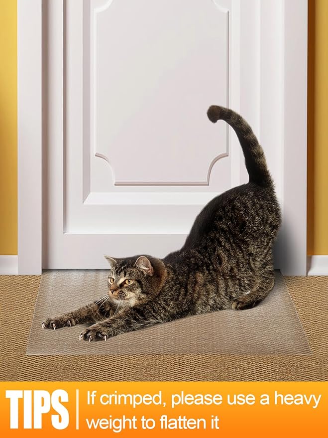 8.69Ft(L) Carpet Protector for Pets - Anti-Slip Cat Carpet Protector, Scratch Resistant Pets Scratch Stopper, Easy to Cut Floor Runner Under Doorway to Prevent Tearing