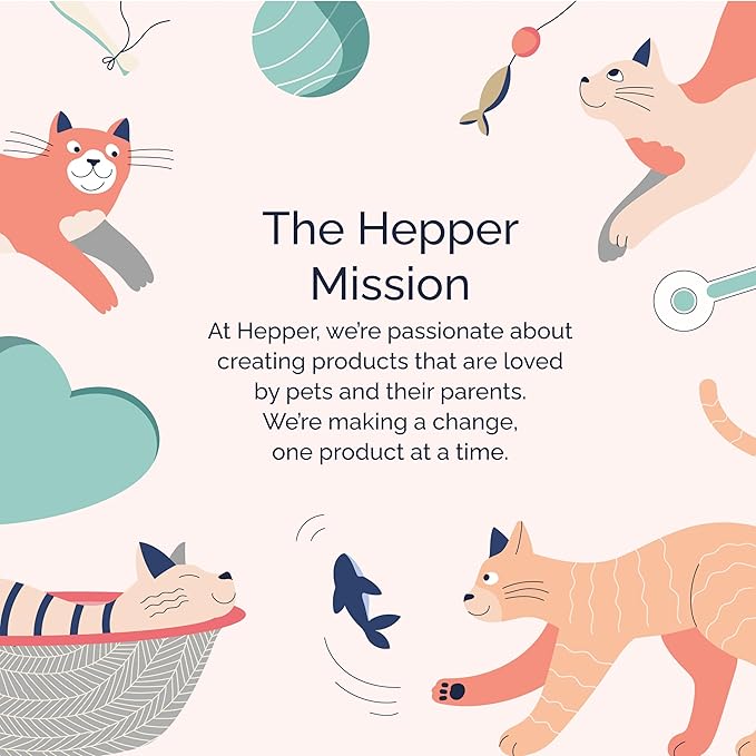 Hepper Whale Plush Toy - Unique, Durable & Quiet Cat Toys for Physical & Mental Stimulation - Best for Kittens, Senior Cats & All Breeds - Indoor Playtime