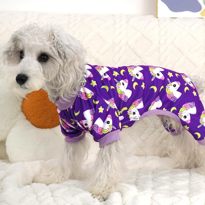 XPUDAC Dog Pajamas for Small Medium Dogs, Strechy Soft Dog Clothes for Dogs Girl Boy Pet Jumpsuit, Cat Onesie-L