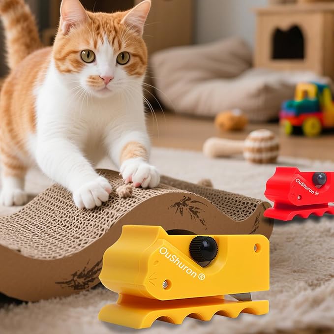 2PCS Cardboard Cutter for Cat Scratchers, DIY Cardboard Strip Cutter with 20 Spare Precision Inserts & Craft Knife for Custom Cat Beds, Furniture & Scratch Pads (Red & Yellow)