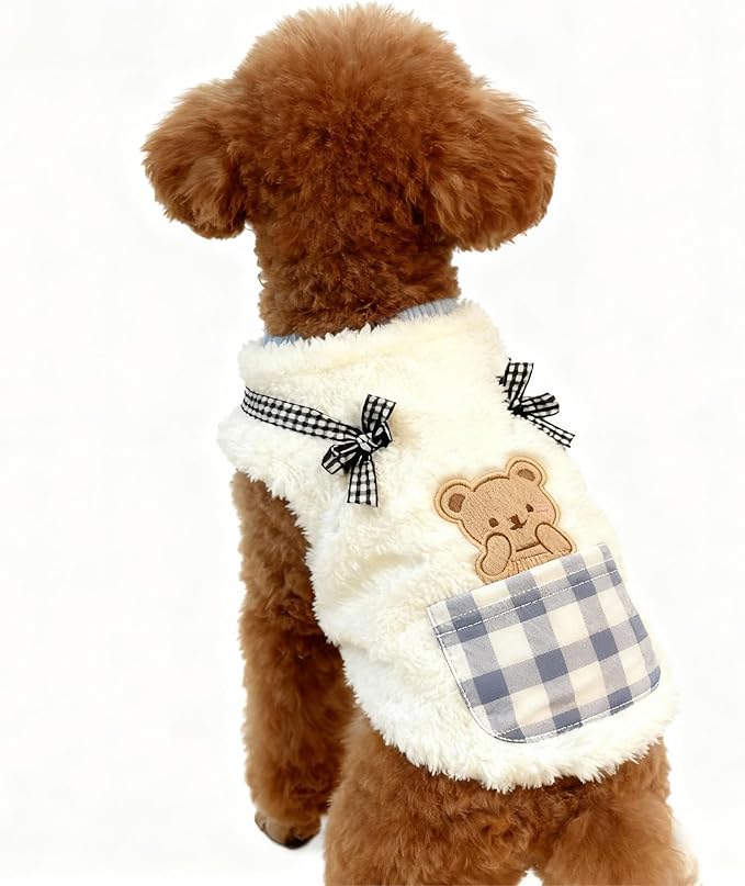 Cute Cat Clothes Kitten Sweater Dog Puppy Clothes Pet Apparel Bear Pattern Sleeveless Vest Outfit