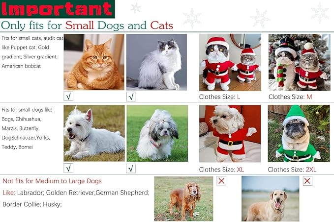 NACOCO Pet Christmas Costumes Dog Suit with Cap Santa Claus Suit Dog Hoodies Cat Xmas Costumes (Red, XL)