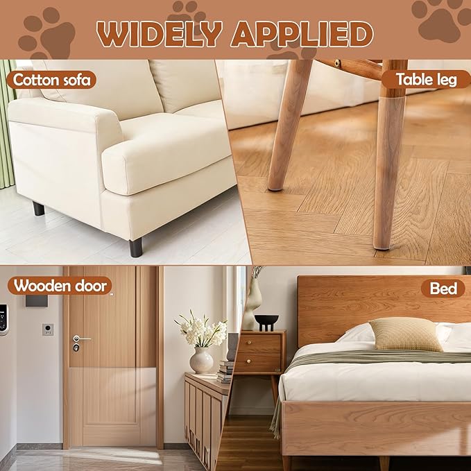 Transparent Anti Cat Scratch Furniture Protector, 2pcs 118 x 11.8in Flexible Couch Corner Protector from Cat Claws,Single-Sided Sticky Couch Protectors, Cats Scratch Deterreent Tape