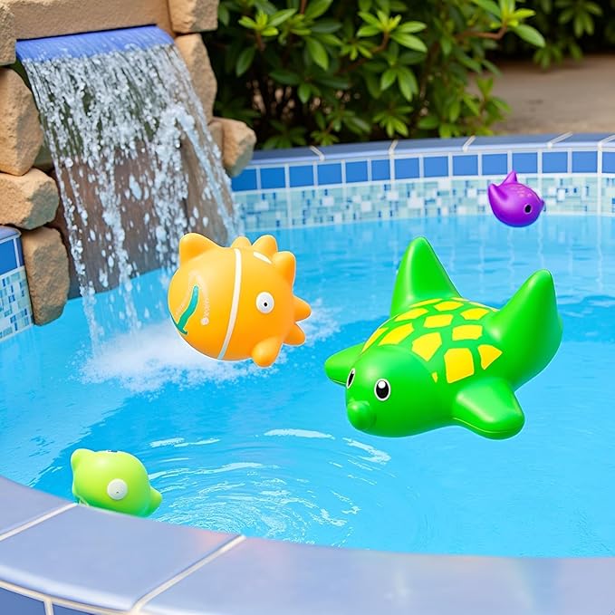 6 Pcs Pool Cat Interactive Toy, Cat Pool Toys, Floating Water Toy, Pet Kitten Swimming Bathing Fish Toy,Bath,Sensory Toys, for Cats for Endless
