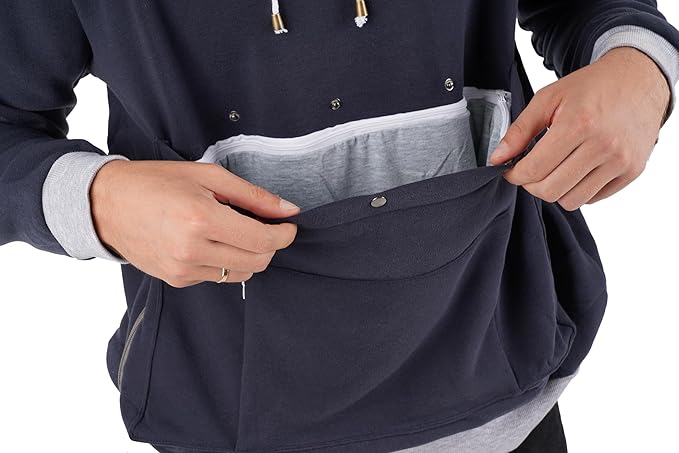 LINYUCHEN Cat Dog Carrier Hoodies – Puppy Kitten Carrying Sweatshirt Large Pet Pocket Pullover Top – Unisex Kangaroo Hoodies