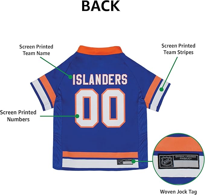 Pets First NHL New York Islanders Jersey for Dogs & Cats, Small. - Let Your Pet be a Real NHL Fan!
